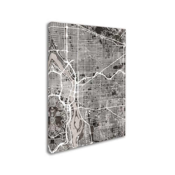 Michael Tompsett 'Portland Oregon Street Map IV' Canvas Art,18x24